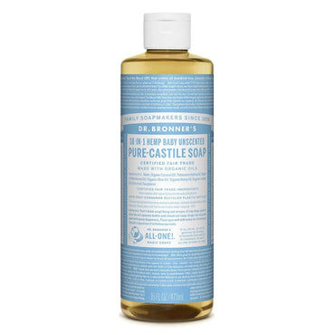 Dr Bronner's Pure Castile Soap Liquid Baby Unscented 473ml